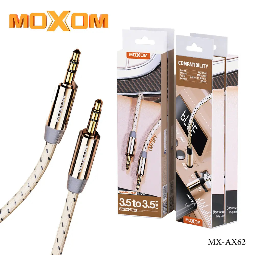 Moxom MX-AX62, AUX Audio 1 Meter Cable Moxom MX-AX62, AUX Audio 1 Meter Cable